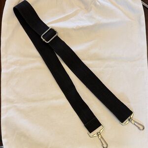 5/$20 Black adjustable guitar strep with silver tone hardware